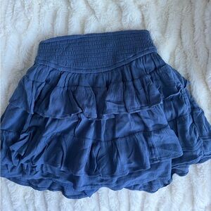Hollister Navy A-Line Ruffled Skirt
